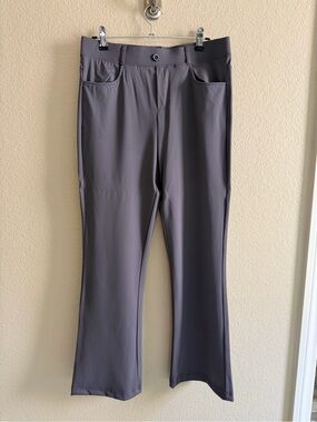 Petite Gray Stretch Casual Pants